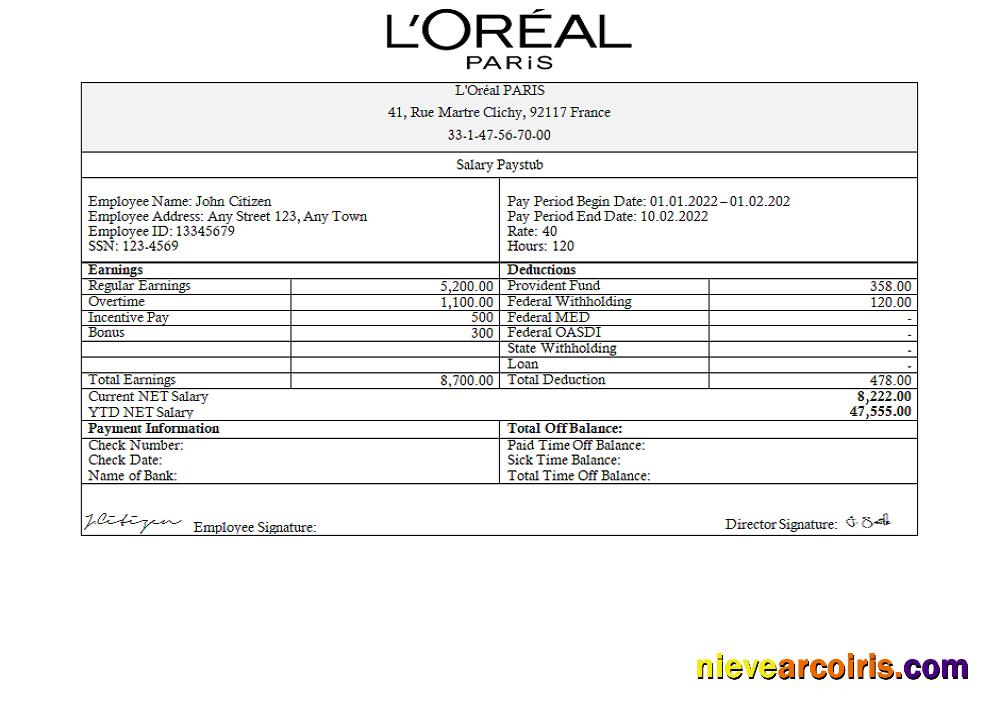 France Loreal Paris cosmetic distributing company